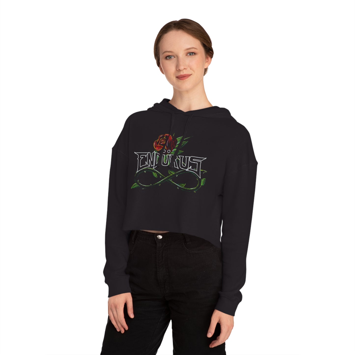 Classic Rose Logo - Women's Crop Hoodie