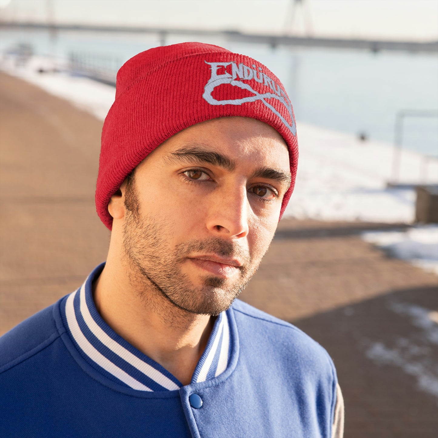 Endurus - White/Silver Logo Beanie